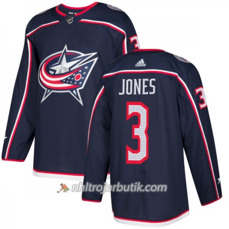Män Ishockey Columbus Blue Jacket Tröjas Seth Jones 3 Adidas 2017-2018 Marinblå Authentic